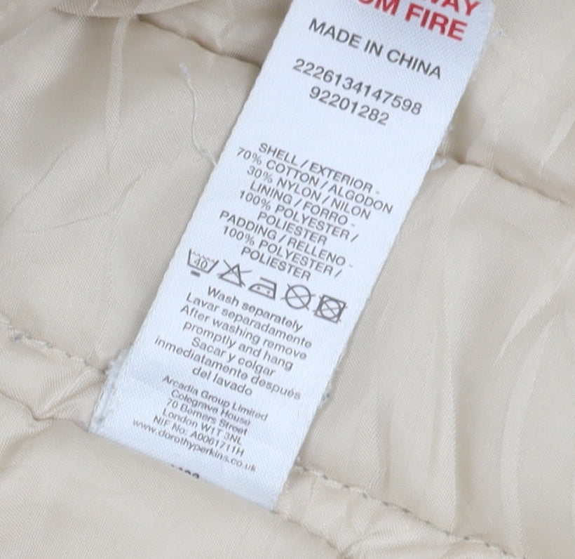 Dorothy Perkins Women's Beige Puffer Jacket Size 20
