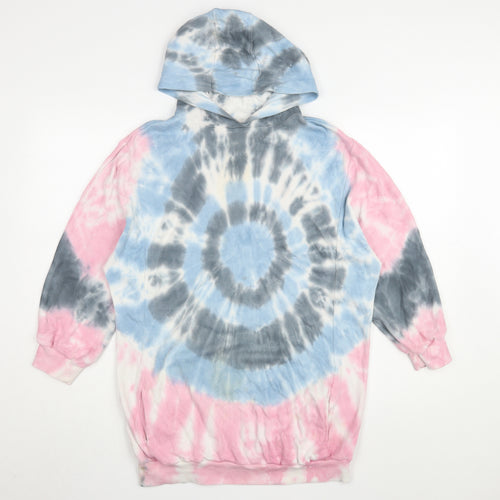 Next Girls Multicoloured Hooded Tie Dye Dress 11 Years