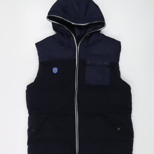 Huddersfield Town Men's Blue Hooded Puffer Waistcoat L