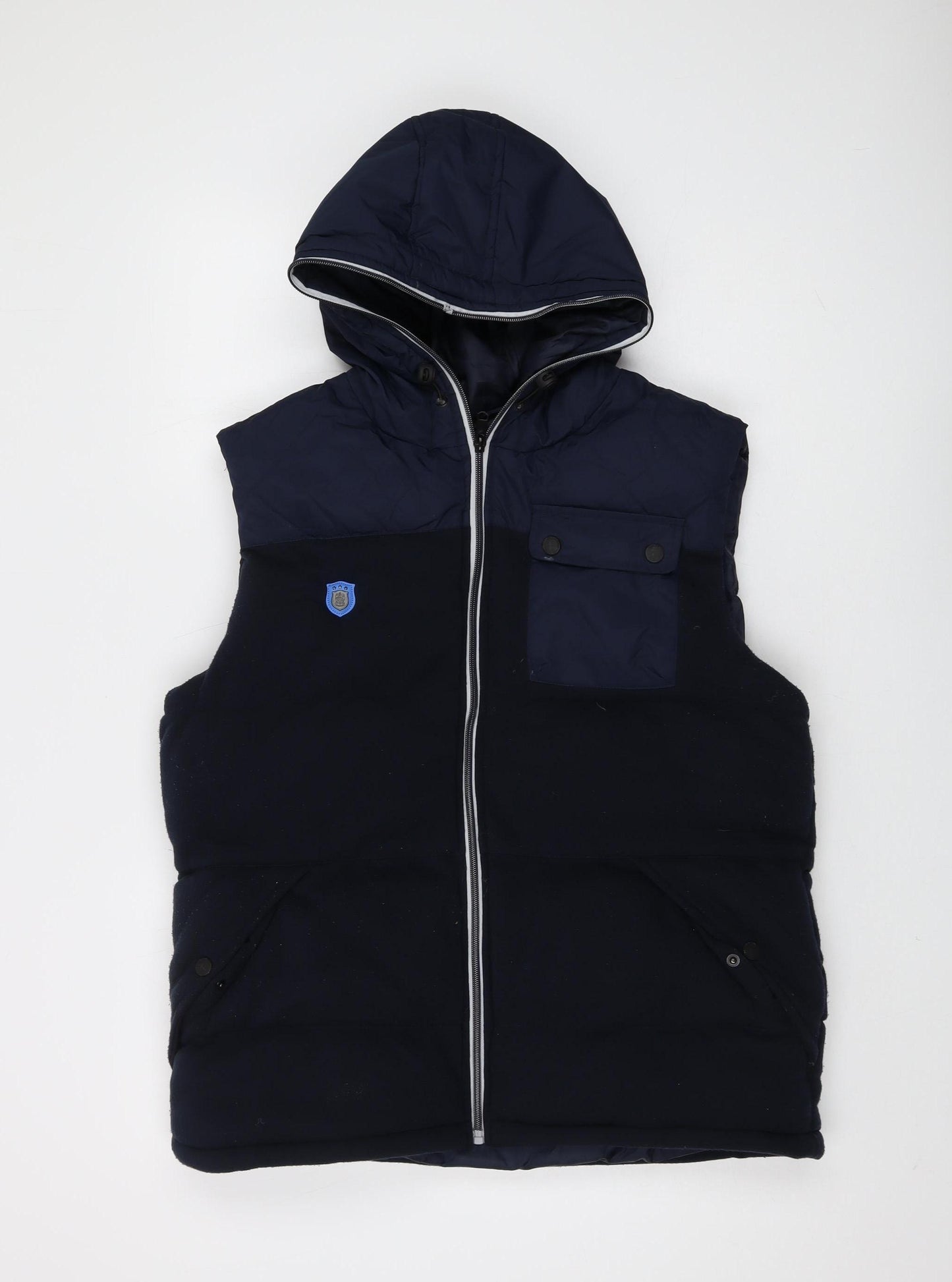 Huddersfield Town Men's Blue Hooded Puffer Waistcoat L