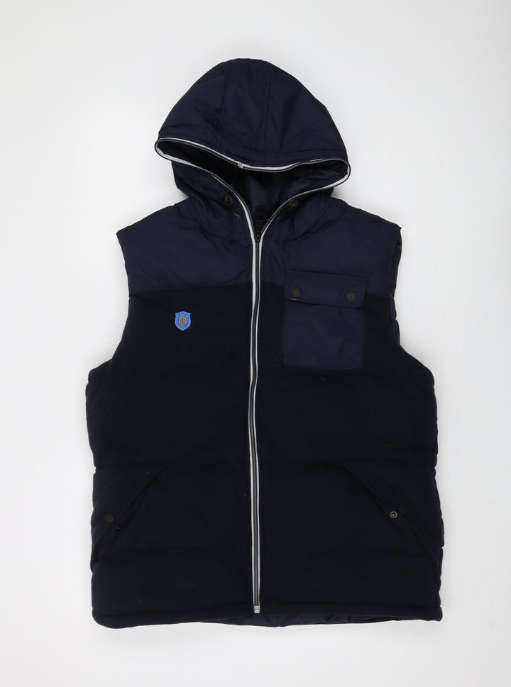 Huddersfield Town Men's Blue Hooded Puffer Waistcoat L