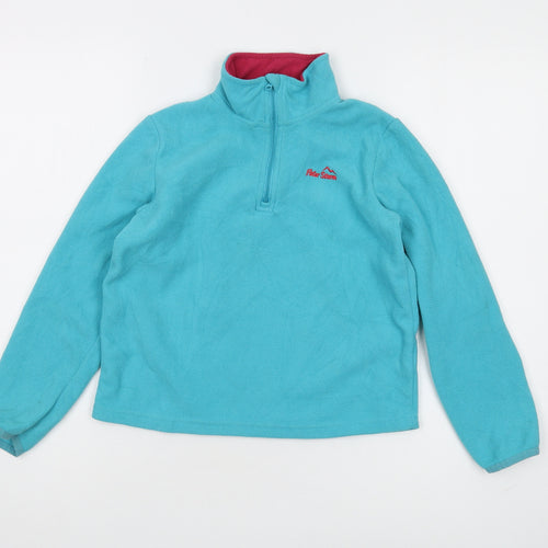 Peter Storm Girls Blue Fleece 1/4 Zip Sweatshirt Size 7-8 Years