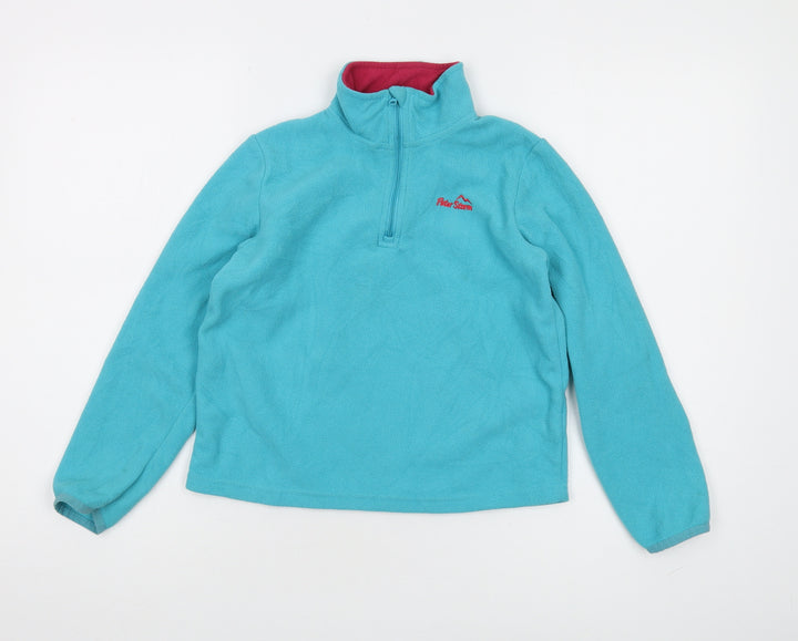 Peter Storm Girls Blue Fleece 1/4 Zip Sweatshirt Size 7-8 Years