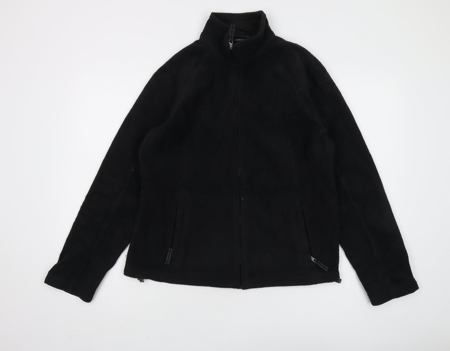 Lands' End Women’s Black Full Zip Fleece Sweatshirt XL