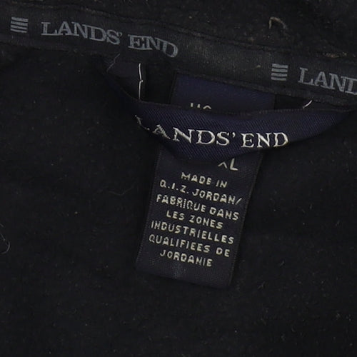 Lands' End Women’s Black Full Zip Fleece Sweatshirt XL