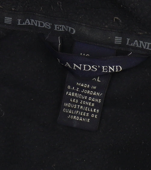 Lands' End Women’s Black Full Zip Fleece Sweatshirt XL