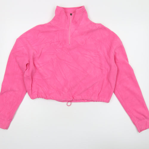 Brave Soul Women's Pink XS Fleece 1/4 Zip Sweatshirt Pullover
