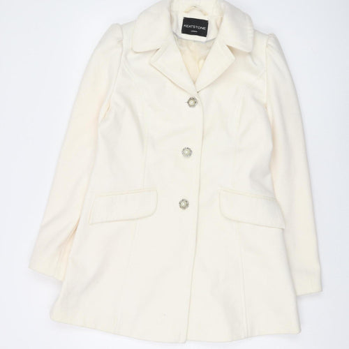 Keatstone Women Ivory Wool Overcoat Size 10