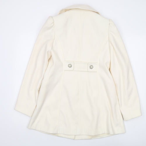 Keatstone Women Ivory Wool Overcoat Size 10