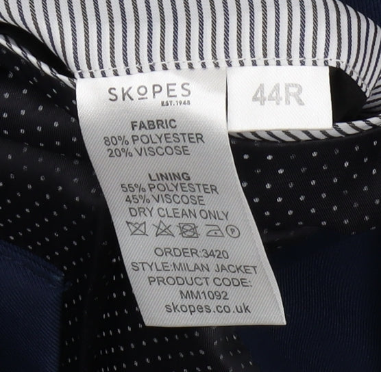 Skopes Men's Blue Blazer 44R Regular Fit Notch Lapel