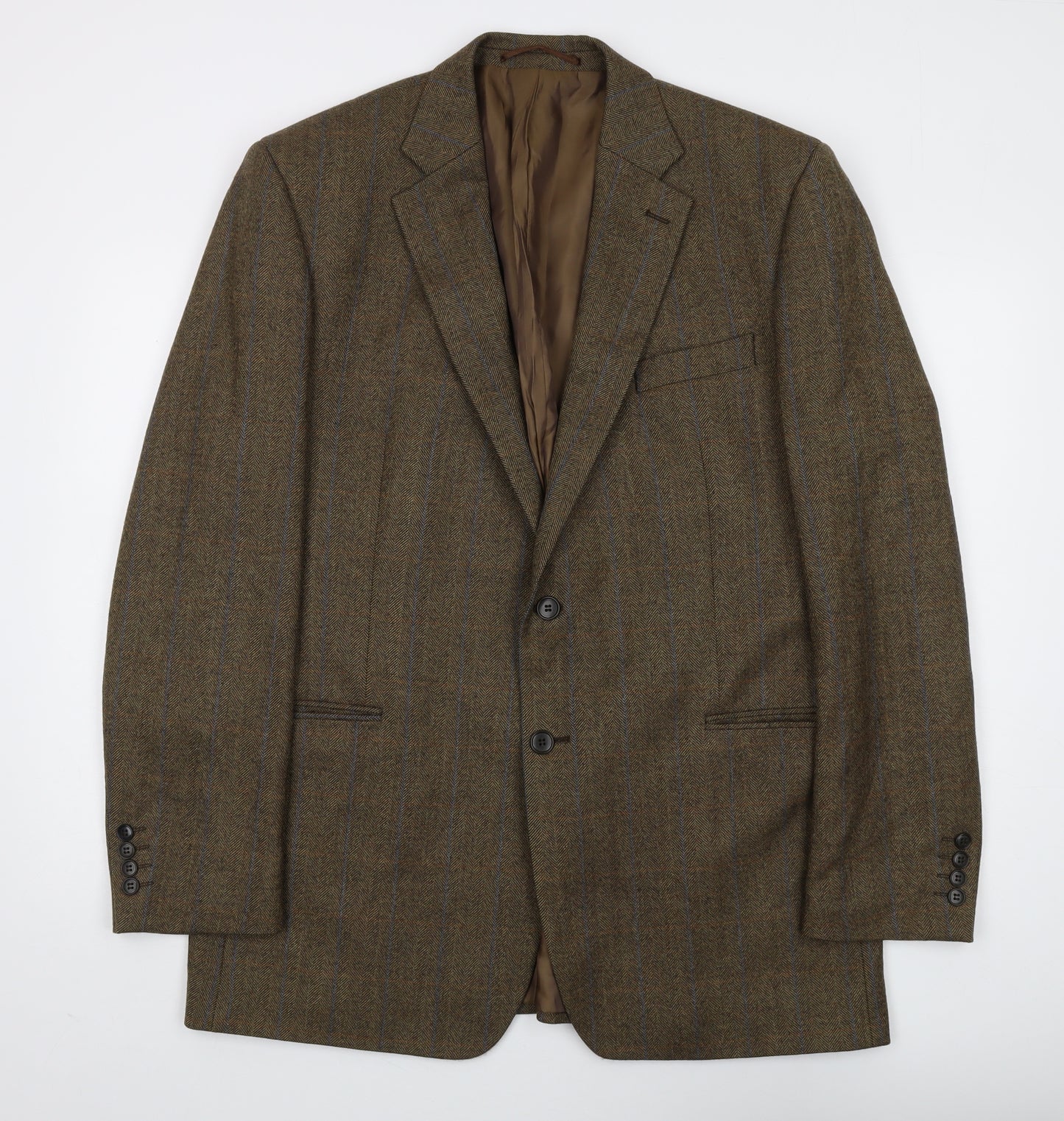 John Lewis Men's Brown Blazer, 44L, Cashmere Wool Blend