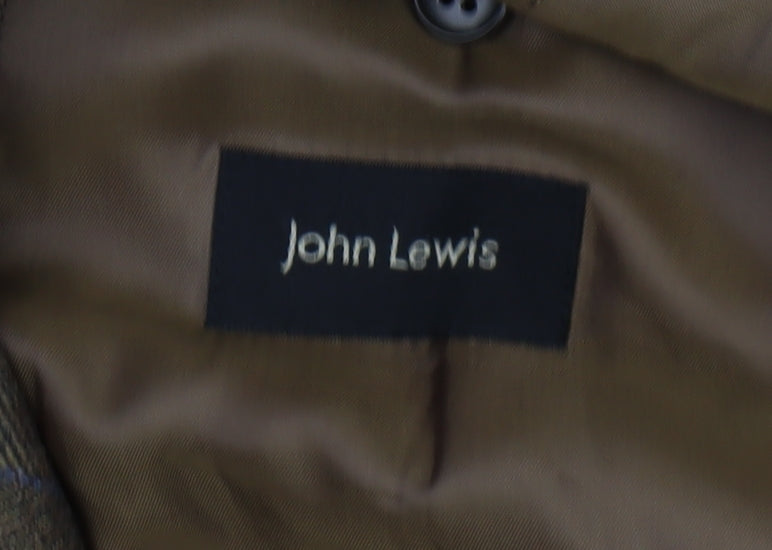 John Lewis Men's Brown Blazer, 44L, Cashmere Wool Blend