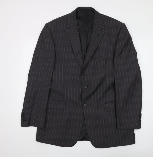 Marks and Spencer Men's Grey Striped Suit Jacket 42R