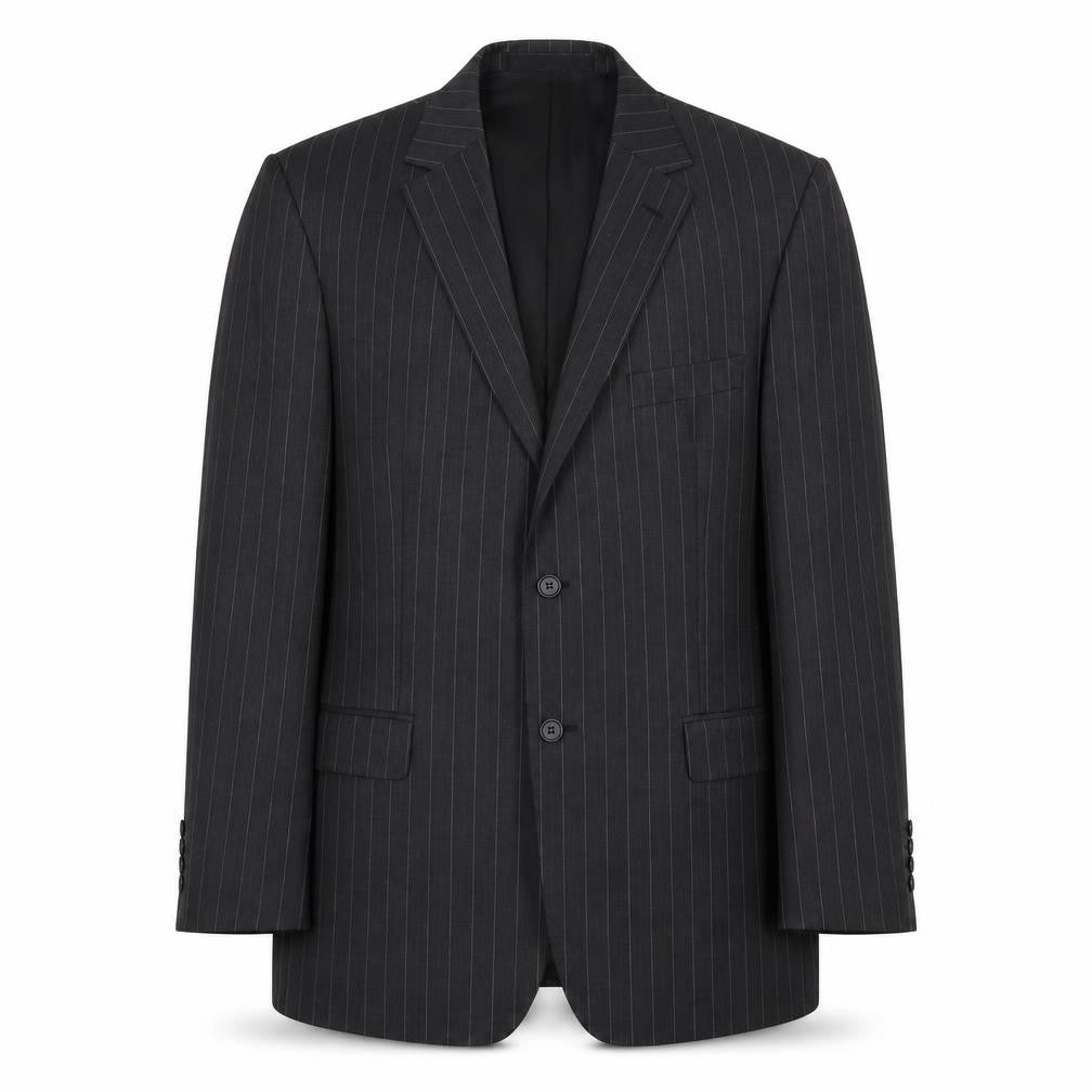 Front view of Marks & Spencer Men's Grey Striped Suit Jacket 42R