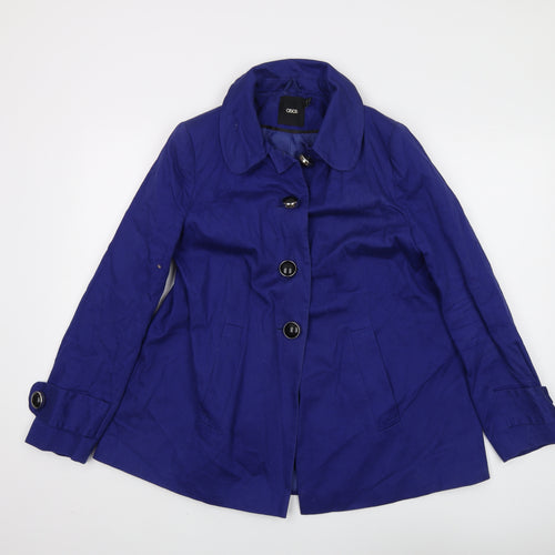 Asos Women's Blue Trench Coat, Size 10, Cotton Blend