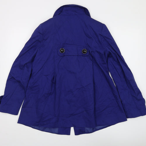 Asos Women's Blue Trench Coat, Size 10, Cotton Blend