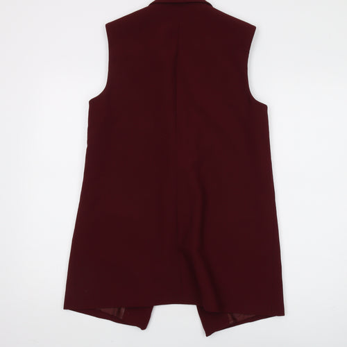 Topshop Women's Red Waistcoat Size 12 Sleeveless Classic