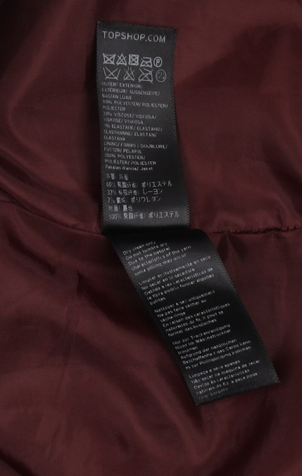 Topshop Women's Red Waistcoat Size 12 Sleeveless Classic