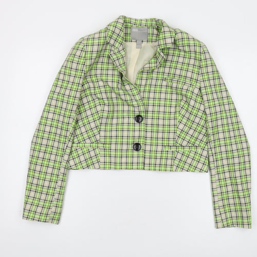 ASOS Women's Plaid Cropped Suit Jacket, Size 10, Multicoloured