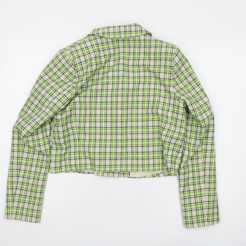 ASOS Women's Plaid Cropped Suit Jacket, Size 10, Multicoloured