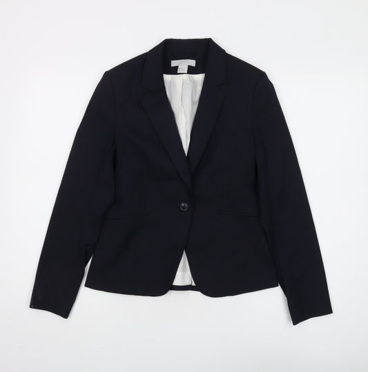 H&M Women’s Black Suit Jacket, Size 8, Classic Fit