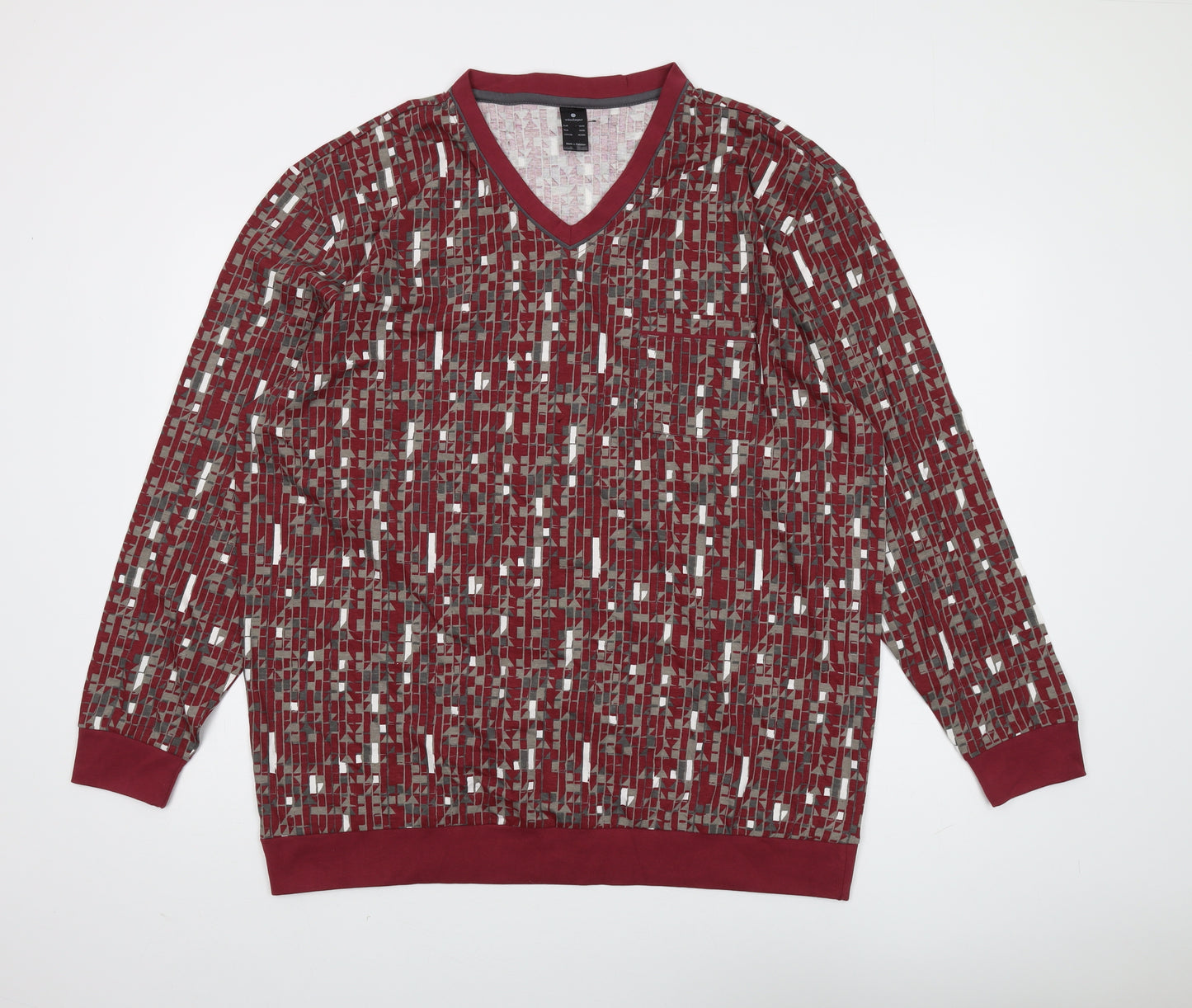 Wäschepur Men's Red Geometric Sweatshirt 48