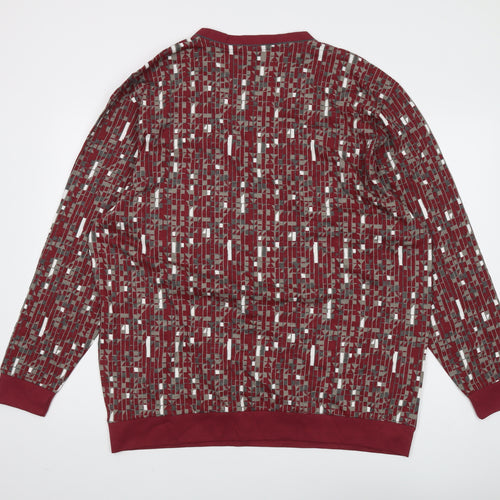 Wäschepur Men's Red Geometric Sweatshirt 48