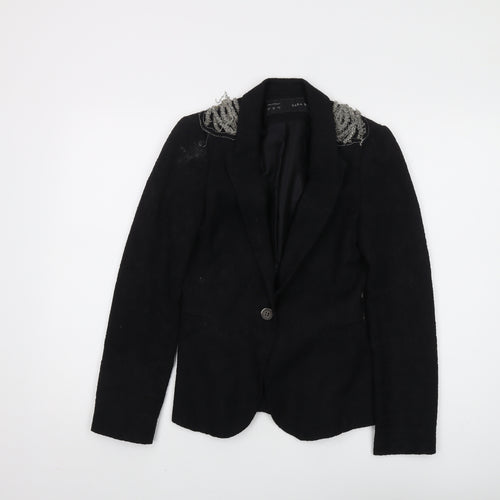 Zara Women's Black XS Blazer - Classic Single Breasted