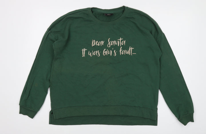 Only Women's Green Christmas Pullover Sweatshirt - L