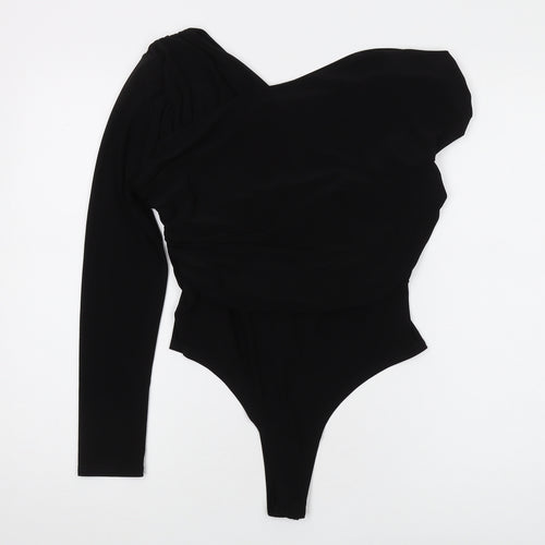 River Island Women's Black Asymmetric Bodysuit UK 16