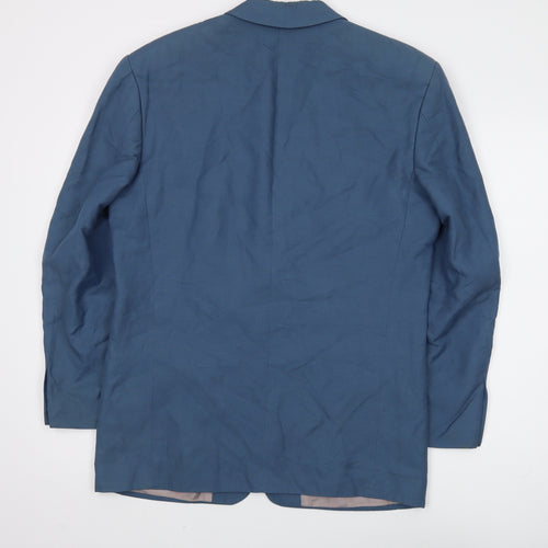 Marks and Spencer Men's Blue Linen Blazer, 38R, Formal
