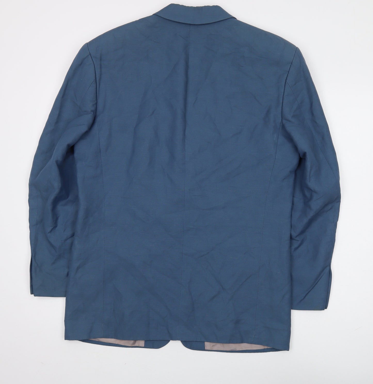 Marks and Spencer Men's Blue Linen Blazer, 38R, Formal