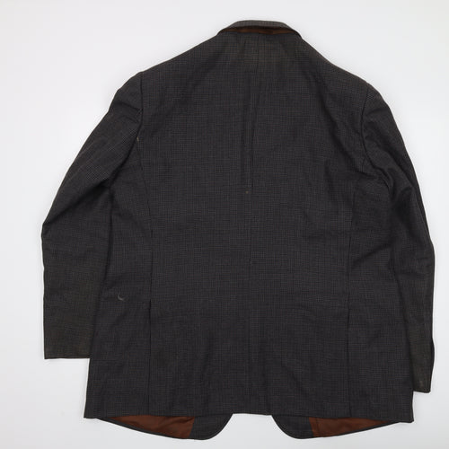Marks and Spencer Men's Grey Check Blazer 48L Formal