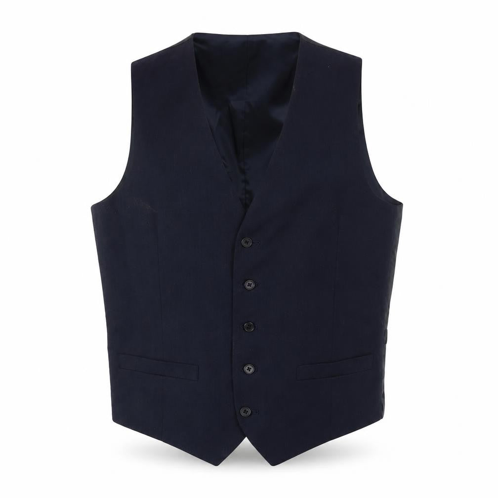 Front view of Marks & Spencer Men's Navy Suit Waistcoat, size 36R, Regular Fit