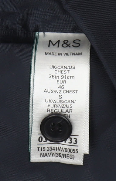 Marks and Spencer Men's Navy Suit Waistcoat, Size 36R, Regular Fit