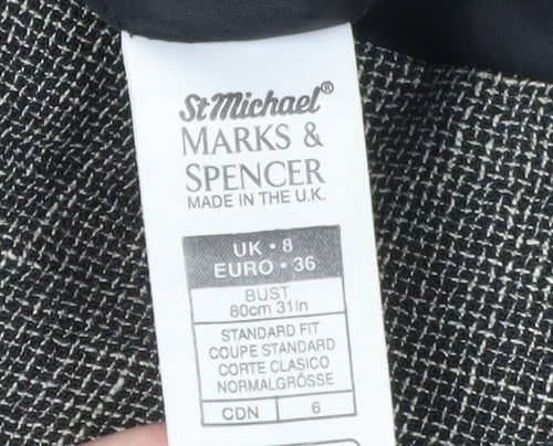Marks and Spencer Women's Black Blazer Size 8 Linen Blend