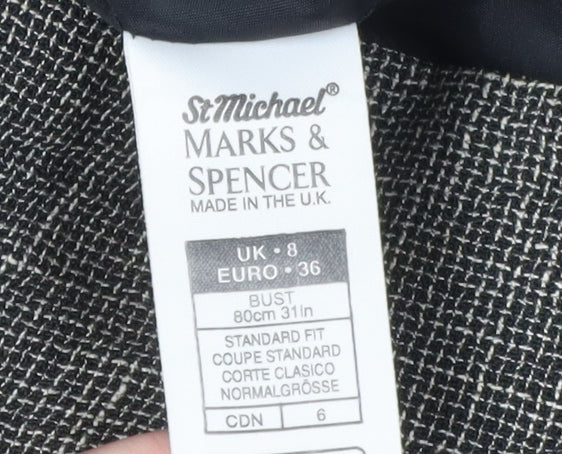 Marks and Spencer Women's Black Blazer Size 8 Linen Blend