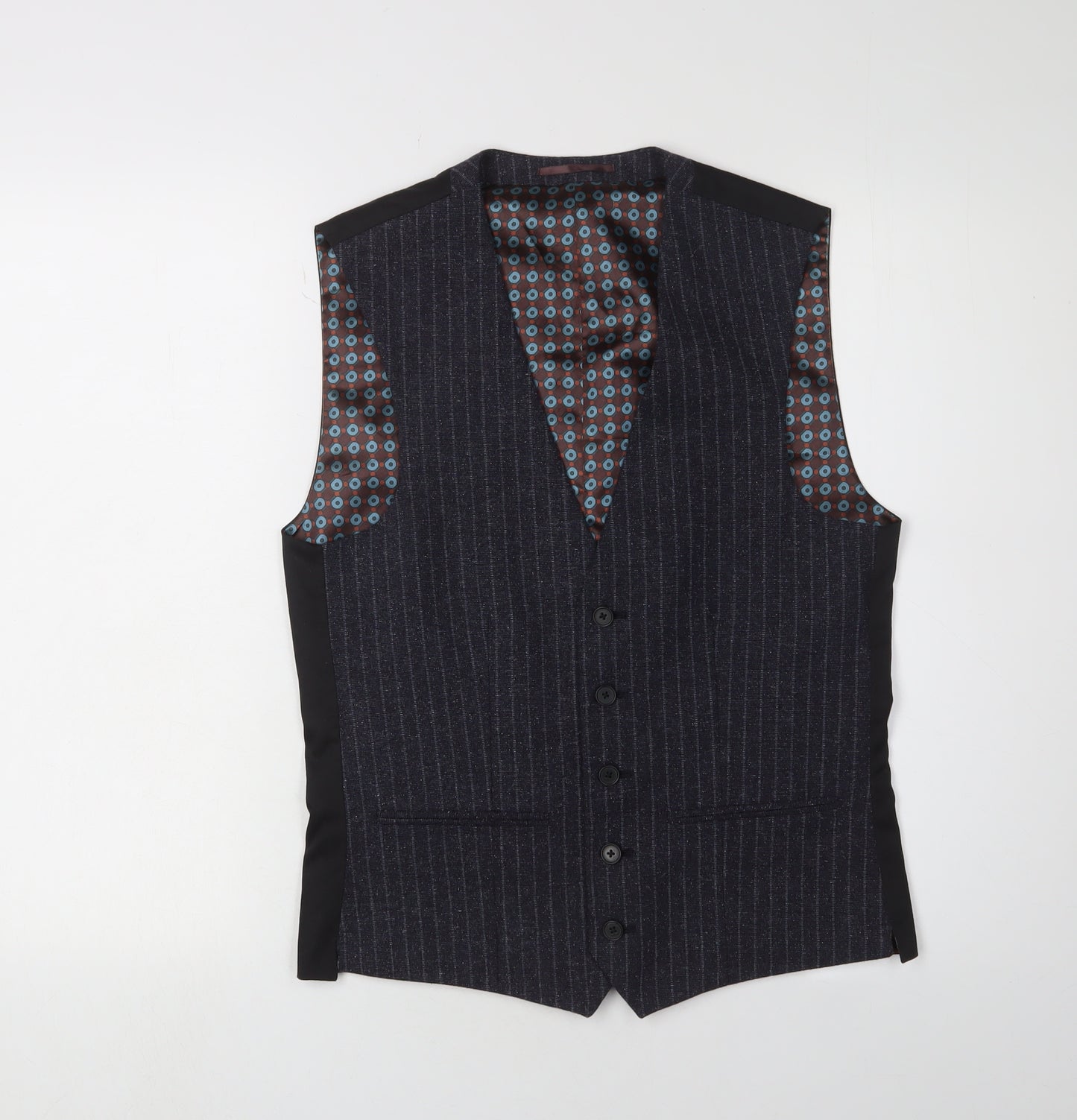 Next Men’s Black Wool Suit Waistcoat Size 36R
