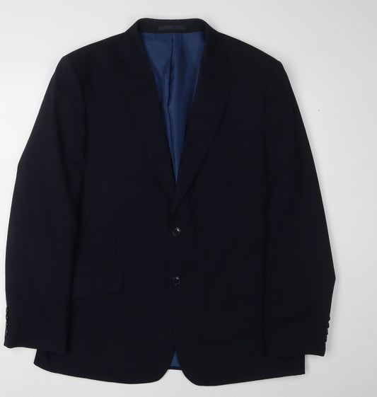 Marks and Spencer Men's Blue Wool Blazer, 42R, Classic Fit