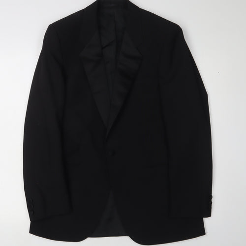 St Michael Men's Black Tuxedo Suit Jacket, 38R, Shawl Lapel