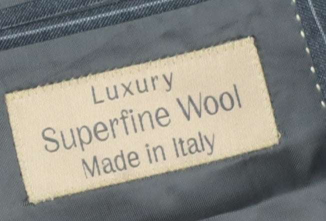 Marks and Spencer Men's Grey Striped Wool Blazer Size 46L