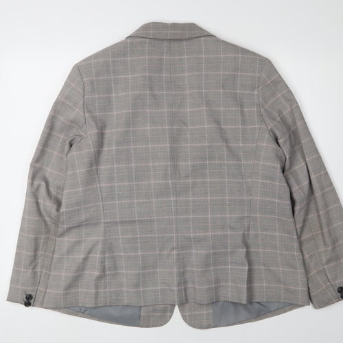 Principles Women's Grey Check Suit Jacket - Size 18