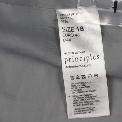 Principles Women's Grey Check Suit Jacket - Size 18