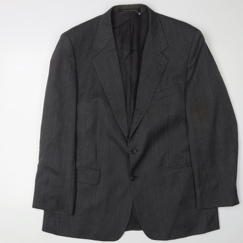 Marks and Spencer Men's Grey Blazer, Size 44r, Classic Fit