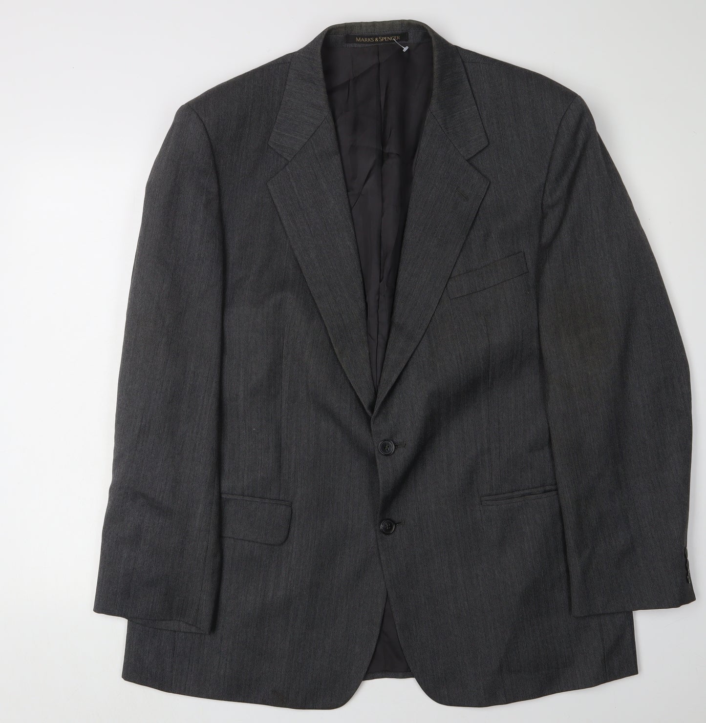 Marks and Spencer Men's Grey Blazer, Size 44r, Classic Fit