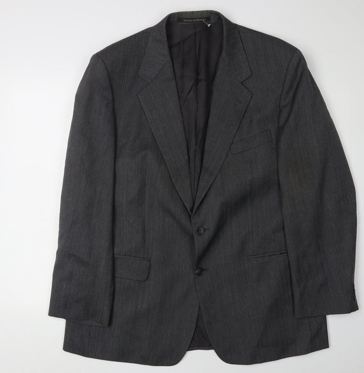 Marks and Spencer Men's Grey Blazer, Size 44r, Classic Fit