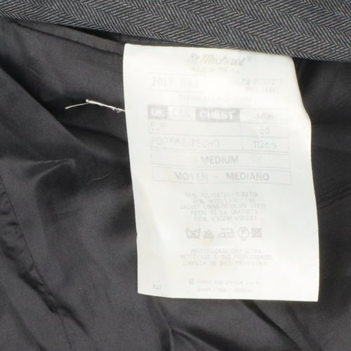 Marks and Spencer Men's Grey Blazer, Size 44r, Classic Fit