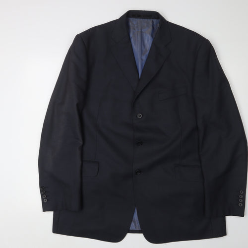 Marks and Spencer Men's Blue Wool Blazer, 44R Regular