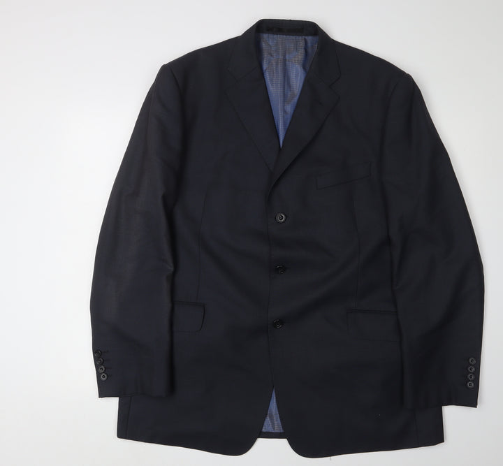 Marks and Spencer Men's Blue Wool Blazer, 44R Regular