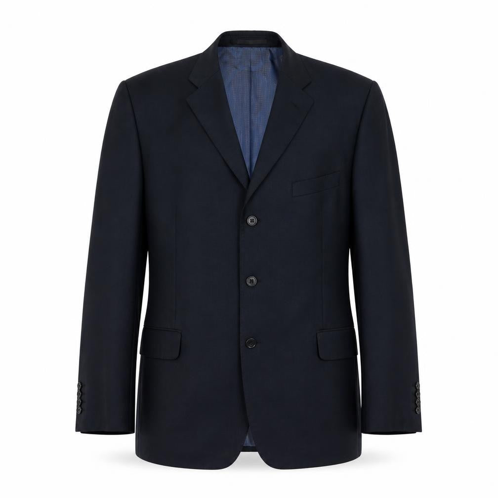 Front view of Marks & Spencer Men's Blue Wool Blazer, 44R Regular
